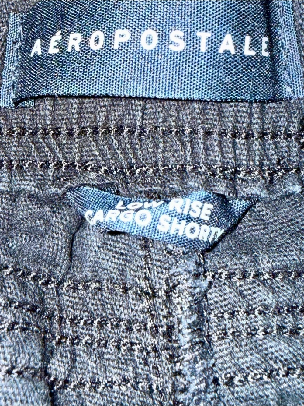 Aeropostale Black Drawstring Zip-Pocket Low Rise Cargo Shorty Shorts